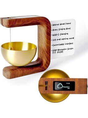 Elegant Wooden Pomodoro Timer with Magnetic Memo Board - Focus & Productivity